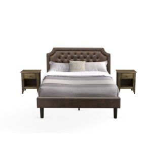 The exquisite faux leather cushioned padding Queen Size Wooden Bed Frame can make any room lavish and comfortable to rest in. We are offering a 3-piece queen bed set furniture including 1 Queen Size Wooden Bed Frame with a headboard and 2 attractive small end tables. This queen size frame is suitable for classic bed rooms and a distinctive twist to any modern setting. Our queen bedroom set has 2 end tables with a classic appearance. Sturdy wooden slats offer better support and less sagging for both inner-spring and foam mattresses. Our queen bed set furniture is simple to clean along with a damped cloth because of its smooth finish. This upholstered bed can be simply assembled with the provided step-by-step assembly instruction and equipment pack.
