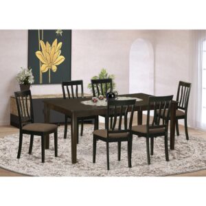 or alternatively folded and hidden out of sight to open up more room. The darker present day stylings of this dining table and dining chair set could possibly be the excellent complement for the standard home. Finished with a luxuriant Cappuccino color.
