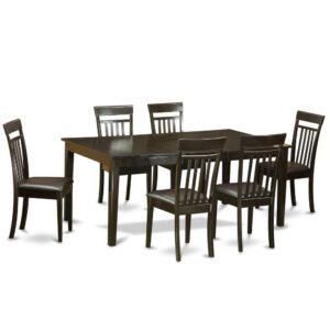 or alternatively collapsed as well as tucked away out of view to open up more room. The darker modern stylings of this kitchen dinette table and kitchen dining chair set is definitely the ideal supplement to a conventional dining area. Finished with a vibrant Cappuccino color.