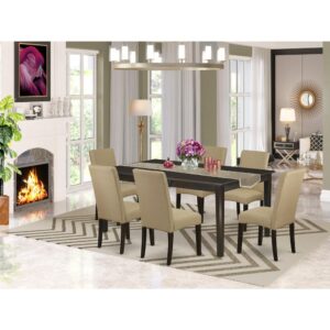 kitchen dining chair. The extendable leaf can be easily expanded making dining room for personal occasions or great parties. The dining table is created from prime quality rubber wood known as Asian Hardwood. No heat treated pressured wood like MDF