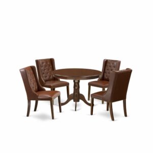 EAST WEST FURNITURE HLFO5-MAH-46 5-PC MODERN DINING TABLE SET