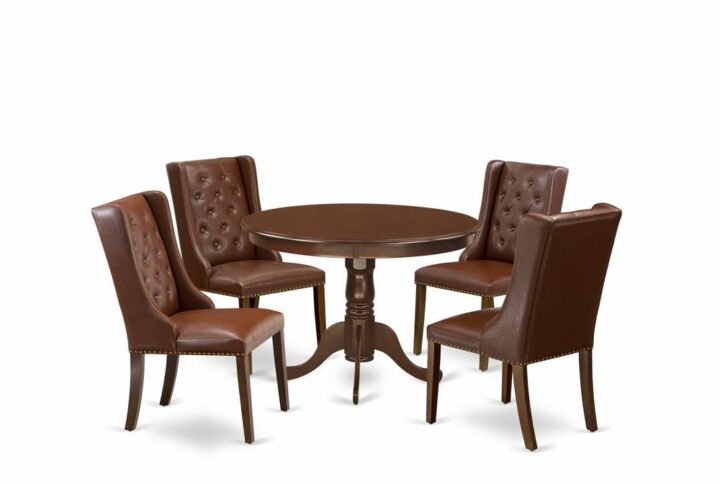 EAST WEST FURNITURE HLFO5-MAH-46 5-PC MODERN DINING TABLE SET