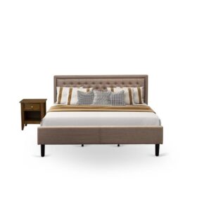 This attractive queen size bedroom set makes a beautiful addition to any bedroom in your home. Our 3 Piece queen size bedroom set consists of 1 modern bed frame and 2 night stands for bedroom with 1 drawer. Our bed set will impress everyone that will come to your house because it fits with any type of decor. We have constructed this queen bed and night stands by using engineered wood to make strong support for you and your mattress. This versatile bed features a wood headboard made out of robust wood that will surely be the focal point of your bedroom and a good place to lean on and relax