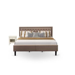 This attractive queen size bed set makes a stunning addition to any bedroom in your home. Our 3 Piece queen bed set consists of 1 queen platform bed and 2 wood nightstands with 1 drawer. Our queen bedroom set will impress everyone that will come to your house because it fits with any type of decor. We have constructed this queen size bed frame and wooden nightstand by using engineered wood to make strong support for you and your mattress. This versatile bed features a modern wooden headboard made out of robust wood that will surely be the focal point of your bedroom and a good place to lean on and relax