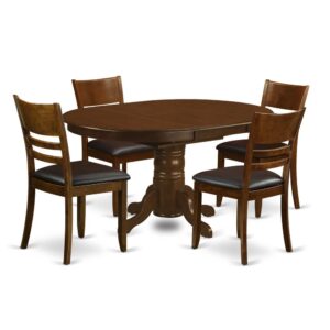 and the four kitchen chairs are designed in a ladder-back design in Espresso to greatly enhance the table. Premium quality Fine Furniture Dining Set is Constructed from Solid Rubberwood (also called Asian Hardwood devoid of MDF (medium-density fiberboard)