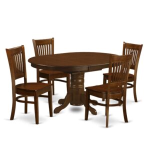 and the 4 kitchen chairs are designed in a ladder-back design in Espresso to greatly enhance the table. Premium quality Fine Furniture Kitchen Set is Manufactured from Solid Rubberwood (also called Asian Hardwood devoid of MDF (medium-density fiberboard)