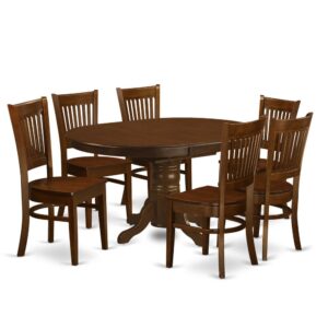 and the 6 kitchen chairs are designed in a ladder-back design in Espresso to greatly enhance the table. Premium quality Fine Furniture Kitchen Set is Manufactured from Solid Rubberwood (also called Asian Hardwood devoid of MDF (medium-density fiberboard)