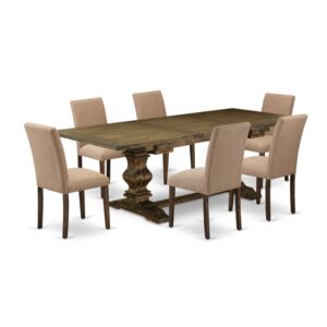 Take your kitchen or dining area to the next level with our sophisticated style rectangle expandable leaf table. The dining table features a classic design with a painted