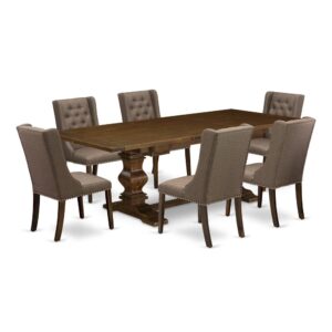 EAST WEST FURNITURE LAFO7-88-18 7-PC KITCHEN DINING ROOM SET