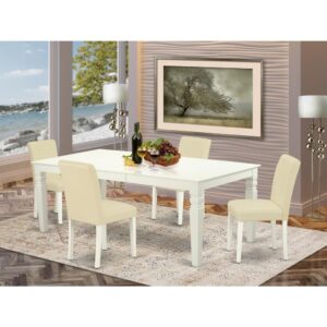 this well-designed and comfortable dinette table may be used for hours at a time. This rectangular wooden table is best for 4-8 people to sit and enjoy their meal. This wonderful slick Linen White kitchen table makes a really good addition for all kitchen space and corresponds all sorts of dining-room concepts. 100% solid wood from table top to table legs. No heat treated pressured wood like MDF