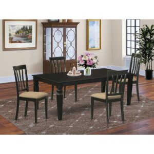 Contemporary Touch To Any Kitchen Area Or Dining Room. This Kind Of Five Piece Dining Table Set With 1 Table And 4 Kitchen Chairs. Top Notch Dining Set Which Made Out Of 100% Asian Hardwood. Simply No Mdf