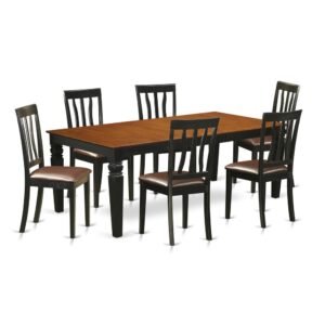 modern touch to any kitchen or dining room. This particular 7 Piece Dining table set with 1 table and 6 dining room chairs. High quality dining set which is created from 100% Asian Hardwood. Simply no MDF