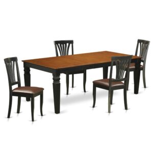 modern touch to any kitchen or dining room. This kind of 5 Piece Dining table set with one table and four dining area chairs. High quality dining set which is created from 100% Asian Hardwood. Simply no MDF
