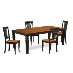contemporary touch to any kitchen area or dining area. This particular 5 Piece Dining room table set with 1 table and 4 dining room chairs. Top notch dining set which is created from 100% Asian Hardwood. Simply no MDF