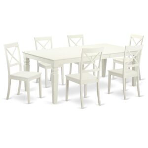 modern touch to any kitchen area or dining room. This kind of Seven Piece Kitchen table set with 1 table and Six dining room chairs. High quality dining set which is created from 100% Asian Hardwood. Simply no MDF