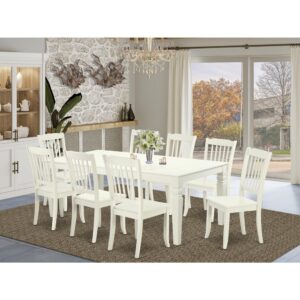 modern touch to any kitchen area or dining room. A comfortable and luxurious Linen White color offers any dining area a relaxing and friendly feel with the kitchen table. This wonderful slick Linen White kitchen table makes a really good addition for all kitchen space and corresponds all sorts of dining-room concepts. The eye-catching Danbury dining room chair finished in rich Linen White offers a modern look in your dinette space. These Kitchen dining chairs come with a solid wood seat to fit personal preference and perfect design. The Stylish dining chair features curved front legs. The 7 vertical slats give any dining area a touch of class and sophistication. Made up of hardwood