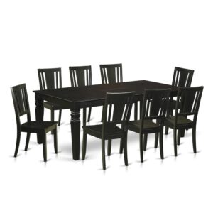 Modern Touch To Any Kitchen Area Or Dining Area. This Particular 9 Piece Dining Room Table Set With One Table And Eight Kitchen Chairs. Top Notch Dining Set Which Made From 100% Asian Hardwood. Simply No Mdf