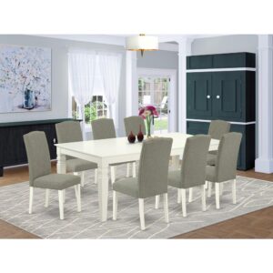this well-designed and comfortable dinette table may be used for hours at a time. This rectangular wooden table is best for 4-8 people to sit and enjoy their meal. This wonderful slick Linen White kitchen table makes a really good addition for all kitchen space and corresponds all sorts of dining-room concepts. 100% solid wood from table top to table legs. This simple but charming Parson chair will add ambiance and style to your dining-room. A contemporary twist on a classic design
