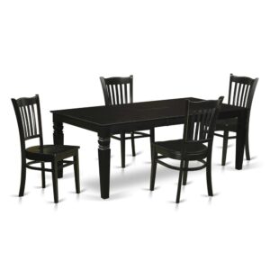 Contemporary Touch To Any Kitchen Area Or Dining Room. This Particular 5 Piece Kitchen Table Set With 1 Table And Four Kitchen Chairs. Premium Quality Kitchen Set Which Made From 100% Asian Hardwood. Simply No Mdf