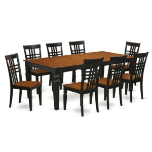 contemporary touch to any kitchen or dining room. This kind of Nine Piece Dining room table set with 1 table and Eight dining room chairs. Top notch kitchen set which is made from 100% Asian Hardwood. Simply no MDF