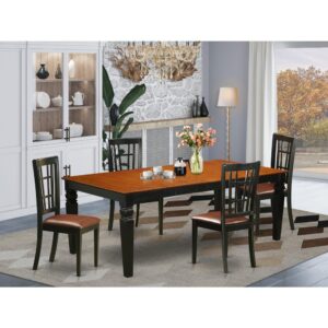 contemporary touch to any kitchen area or dining area. This specific Five Piece Dining room table set with 1 table and 4 dining room chairs. High quality dining set which is created from 100% Asian Hardwood. Simply no MDF
