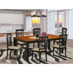 contemporary touch to any kitchen or dining area. This kind of 7 Piece Dining table set with one table and Six dining room chairs. High quality dining set which is made out of 100% Asian Hardwood. Simply no MDF