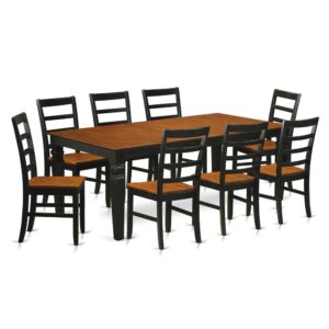 modern touch to any kitchen area or dining area. This specific 9 Piece Dining room table set with one table and Eight kitchen chairs. Top notch kitchen set which is made from 100% Asian Hardwood. Simply no MDF
