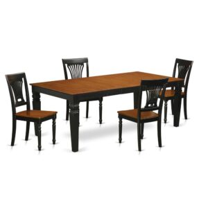 modern touch to any kitchen area or dining room. This particular 5 Piece Kitchen table set with one table and four dining area chairs. High quality kitchen set which is created from 100% Asian Hardwood. Simply no MDF