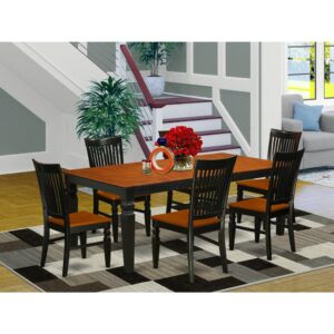 modern touch to any kitchen area or dining room. This specific Seven Piece Dining room table set with one table and Six dining room chairs. Top notch dining set which is made from 100% Asian Hardwood. Simply no MDF