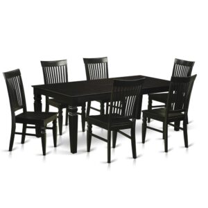 Modern Touch To Any Kitchen Area Or Dining Area. This Kind Of Seven Piece Kitchen Table Set With 1 Table And Six Dining Room Chairs. Top Notch Dining Set Which Created From 100% Asian Hardwood. Simply No Mdf