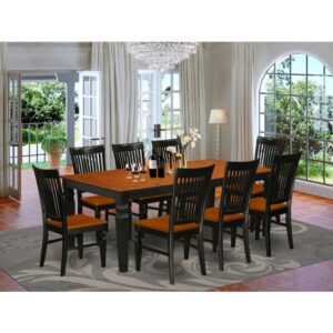 contemporary touch to any kitchen area or dining room. This specific 9 Piece Kitchen table set with one table and Eight kitchen chairs. Top notch kitchen set which is made from 100% Asian Hardwood. Simply no MDF