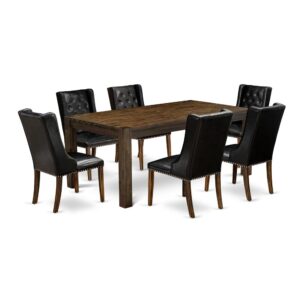 EAST WEST FURNITURE LMFO7-77-49 7-PC MODERN DINING TABLE SET