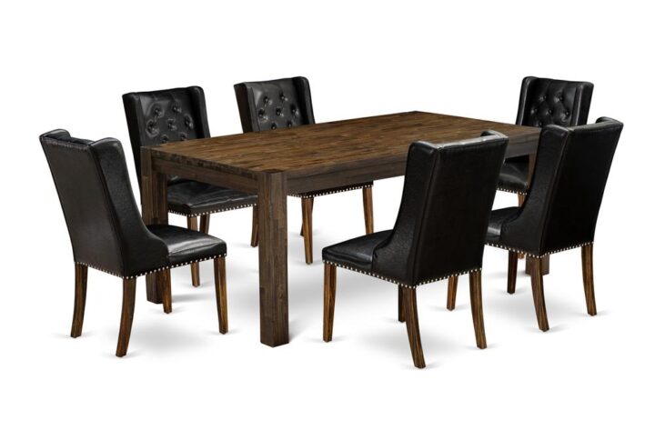 EAST WEST FURNITURE LMFO7-77-49 7-PC MODERN DINING TABLE SET