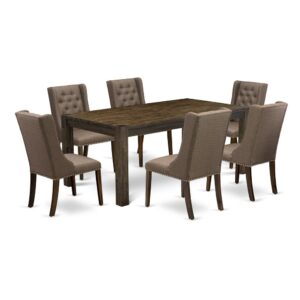 EAST WEST FURNITURE LMFO7-N8-18 7-PC KITCHEN ROOM TABLE SET
