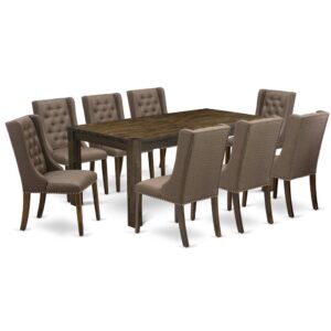 EAST WEST FURNITURE LMFO9-N8-18 9-PC KITCHEN DINING SET