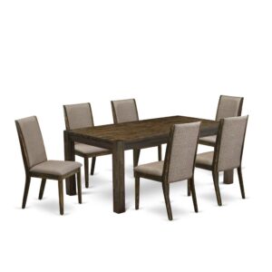 EAST WEST FURNITURE 5-Pc DINING ROOM SET- 4 AMAZING DINING CHAIR AND 1 MODERN DINING ROOM TABLE