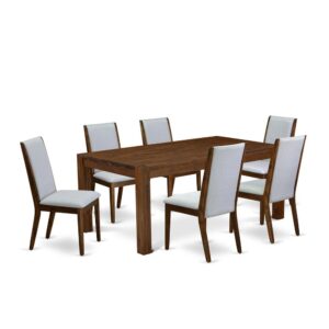 EAST WEST FURNITURE 7-PIECE KITCHEN DINING ROOM SET- 6 AMAZING KITCHEN CHAIRS AND 1 RECTANGULAR DINING TABLE
