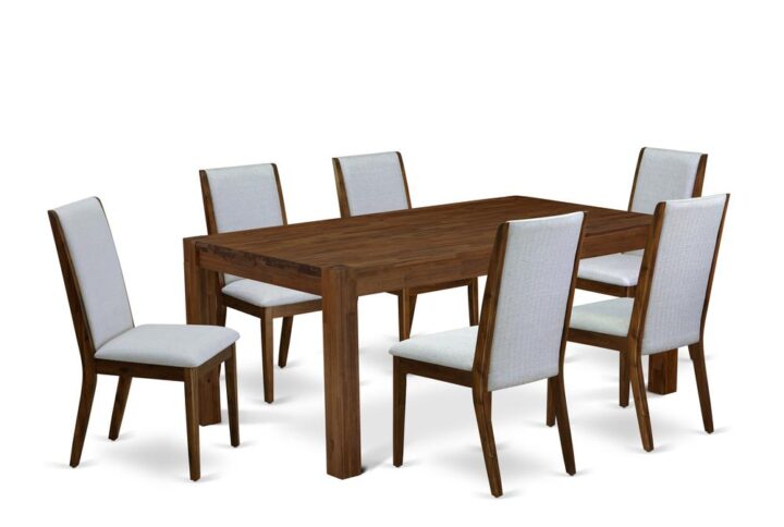 EAST WEST FURNITURE 7-PIECE KITCHEN DINING ROOM SET- 6 AMAZING KITCHEN CHAIRS AND 1 RECTANGULAR DINING TABLE