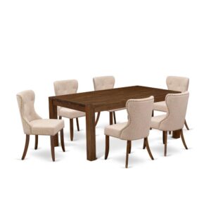 EAST WEST FURNITURE 7-PIECE MODERN DINING SET- 6 EXCELLENT KITCHEN CHAIRS AND 1 MODERN KITCHEN TABLE