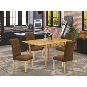 the kitchen set will be a welcome space for your loved ones to gather during meals and social activities. The useful 5 piece kitchen and dining room tables include a dining table and four parson chairs. Constructed from Asian tropical hardwood recognized as rubberwood