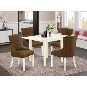 Provide a trendy elegance to your dining room with our 5-piece Dining Room Table Set. You get four fantastic Polished Nailhead chairs for dining room
