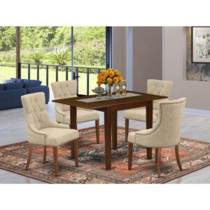 Offer an elegant elegance to your dining room with our 5-piece Dinette Set. You get 4 fantastic Polished Nailhead kitchen chairs