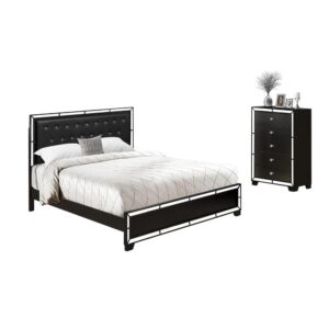 Our Black Deluxe Faux Leather Upholstery And Padded Head Board Will Make Any Bedroom Luxurious And Take Sleep To A Whole New Level With Comfort. We Are Providing Bedroom Set  Which Contains 1 Modern Bed