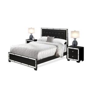 This fabulous king bed set is a shining example of innovative design and forward thinking. Add elements of classic glamour to your bedroom with this gorgeous king size bedroom set. Manufactured with sturdy wood