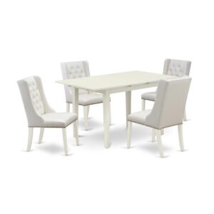 EAST WEST FURNITURE NFFO5-LWH-44 5-PC KITCHEN TABLE SET