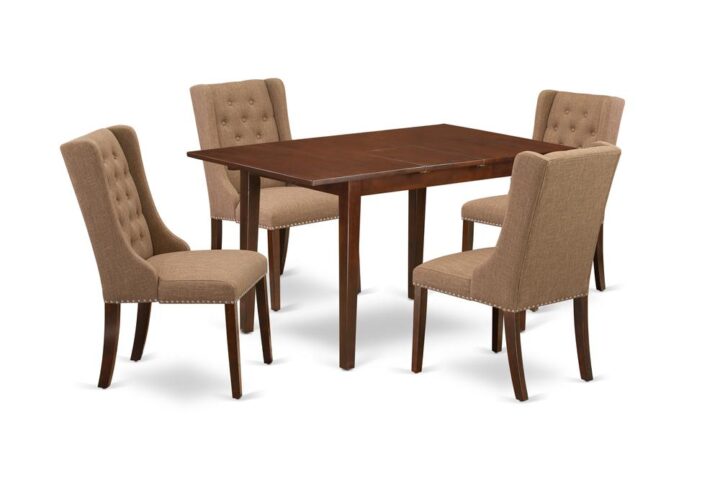 EAST WEST FURNITURE NFFO5-MAH-47 5-PC DINING ROOM TABLE SET