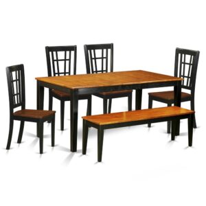 as well as a highly detailed Buttermilk & Cherry color choice. Durable dinette chairs are built with a very simple geometric back that will brings an feature of style to any living area. Dining room table features