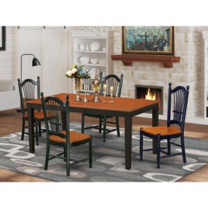 and emphasized with just the right tone of a magnificent cherry finish. Treat your room's decor with a new and polished look with this modern 5 Piece Dining Set. Included in the set is a single