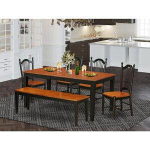 and emphasized with just the right tone of a magnificent cherry finish. Treat your room's decor with a new and polished look with this modern 6 Piece Dining Set. Included in the set is a single