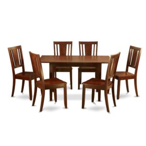 this table set is actually a great fit to virtually any decorating. The actual elegance is this Mahogany dinette table set consists of a hidden extension leaf to raise the size by another 12” for sudden guests. No worries about putting in the leaf